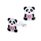 SS Enamel Panda Earrings