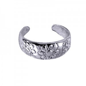 SS Flower Toe Ring