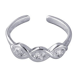 SS Toe Ring with CZ