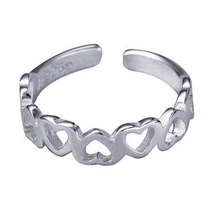 S/S Cut Out Heart Toe Ring
