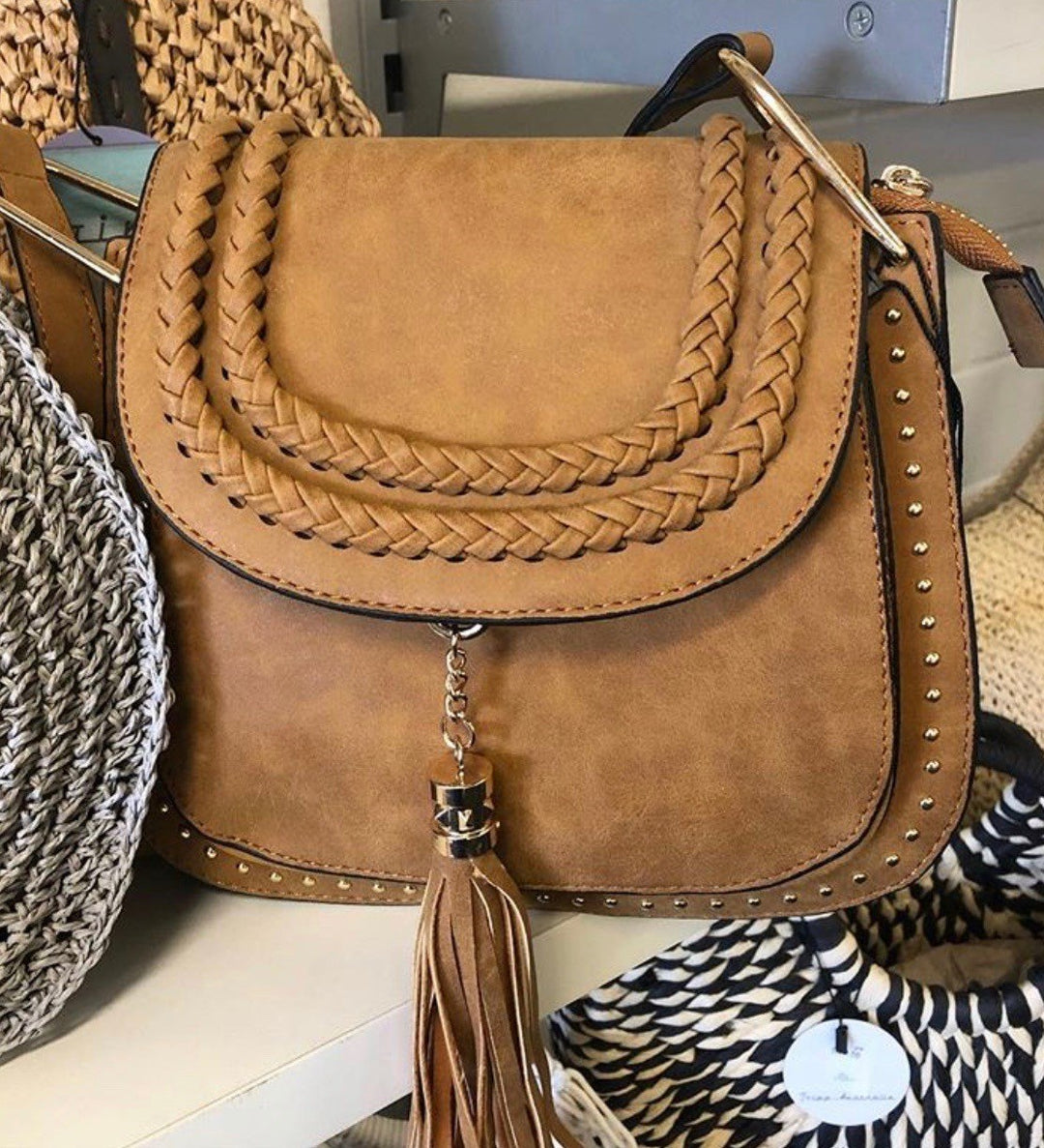 TRIPP Heidi Plaited & Tassle Handbag