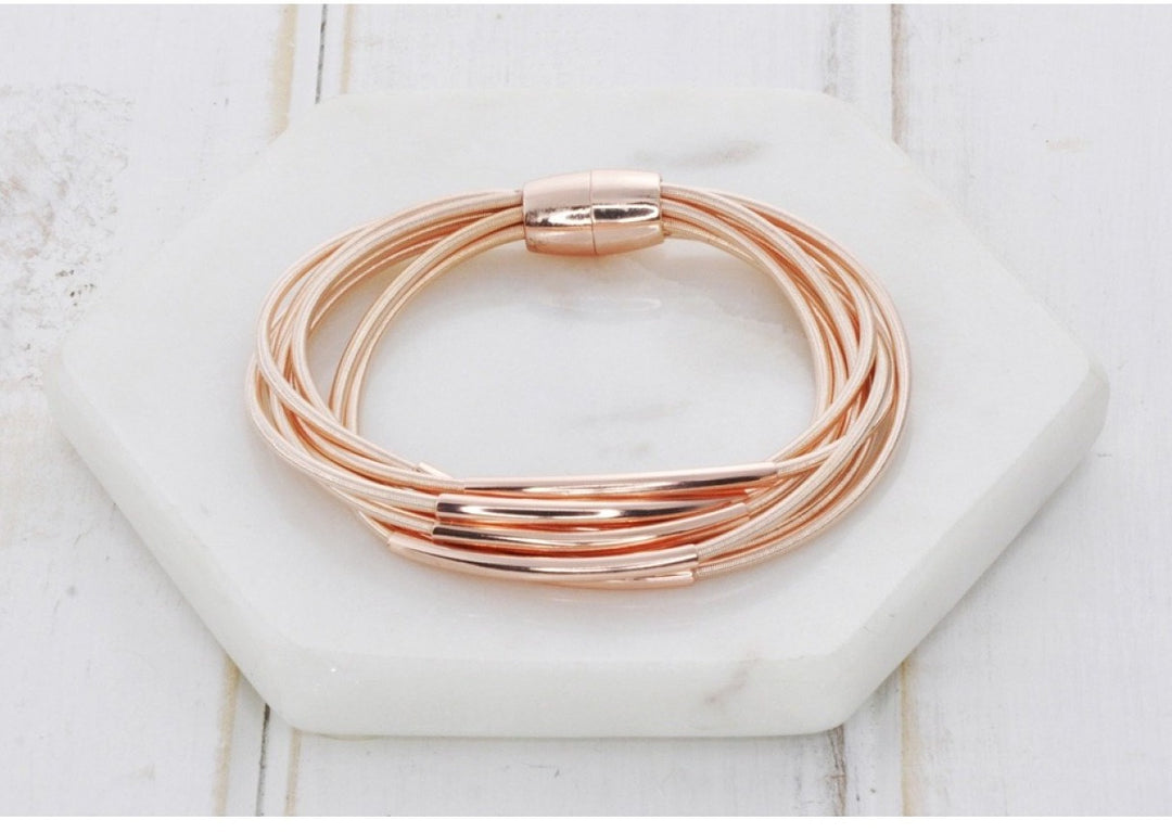 LillyCo Multi Strand with Bar Bracelet