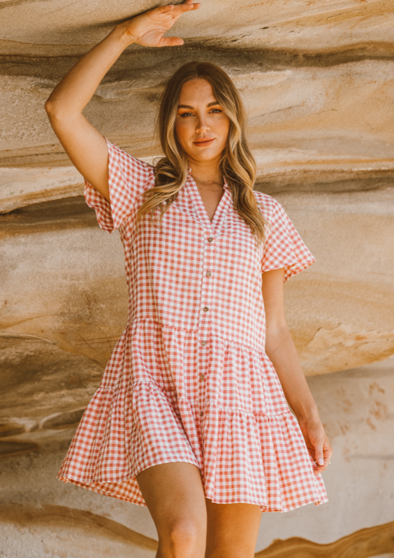 Gingham Gal S/S Pink