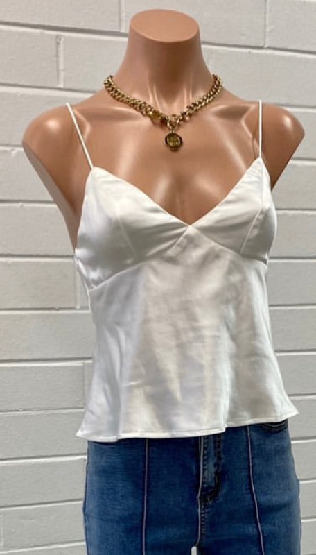 Carrie Satin Cami - Cream