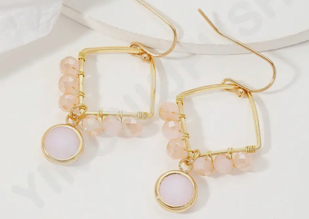 Boho & Mala Pink Mix Crystal Drop Light Earrings
