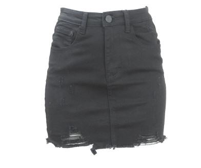 Country Denim Fray  Mini Skirt