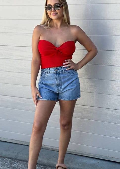 Twist Tube Top - Red