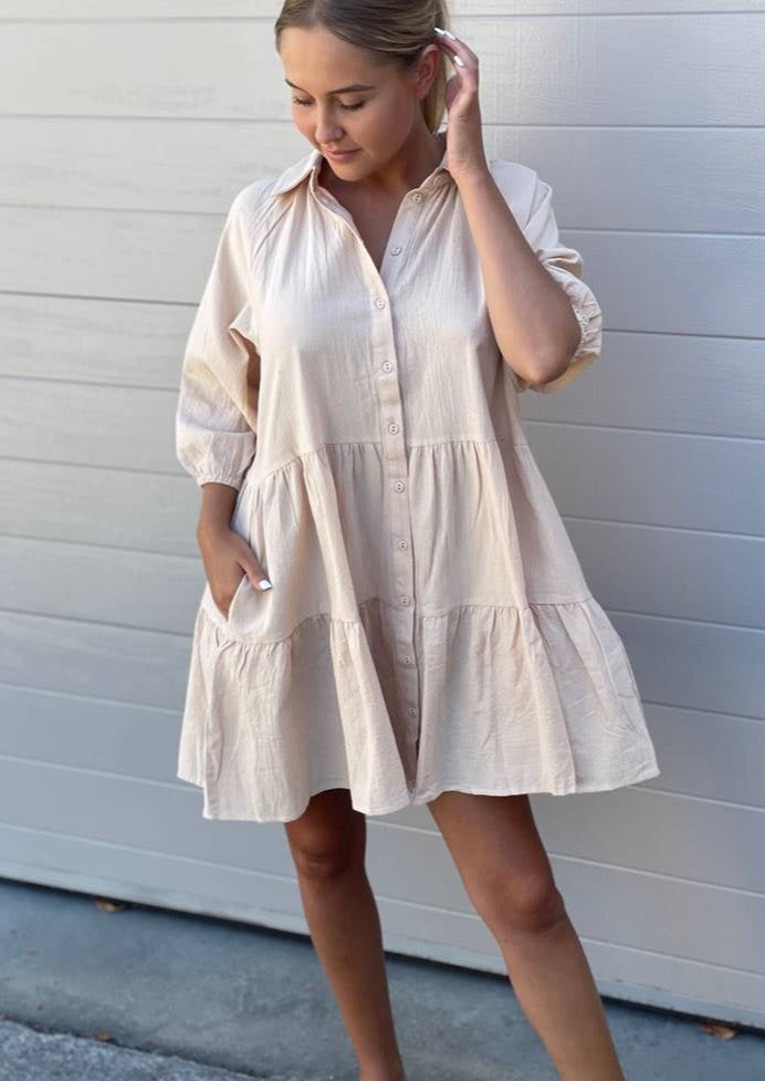 Frankie Mini Dress Beige