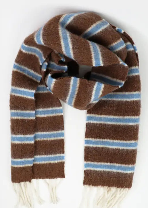 BASSET Stripe Fluffy Scarf
