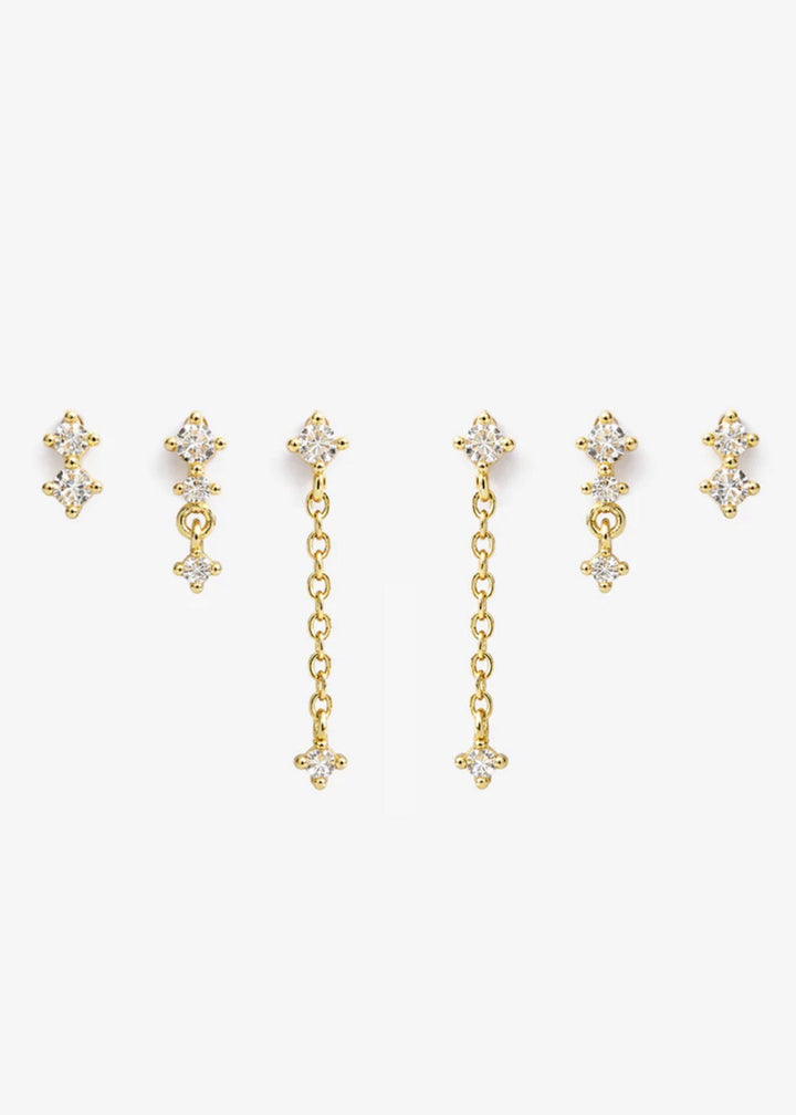 True Romantics 18K Gold Plated Stacker Earring Set