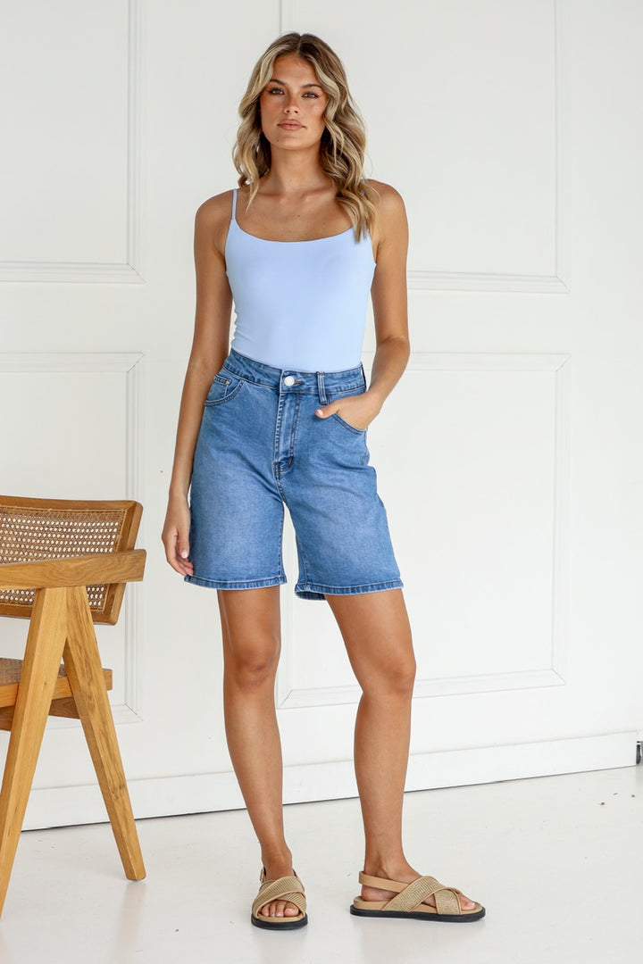 Country Denim Bermuda Shorts Mid Blue