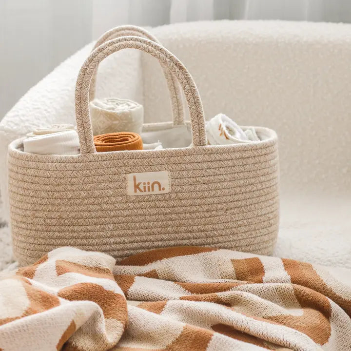 KiiN Cotton Rope Nappy Caddy Organiser