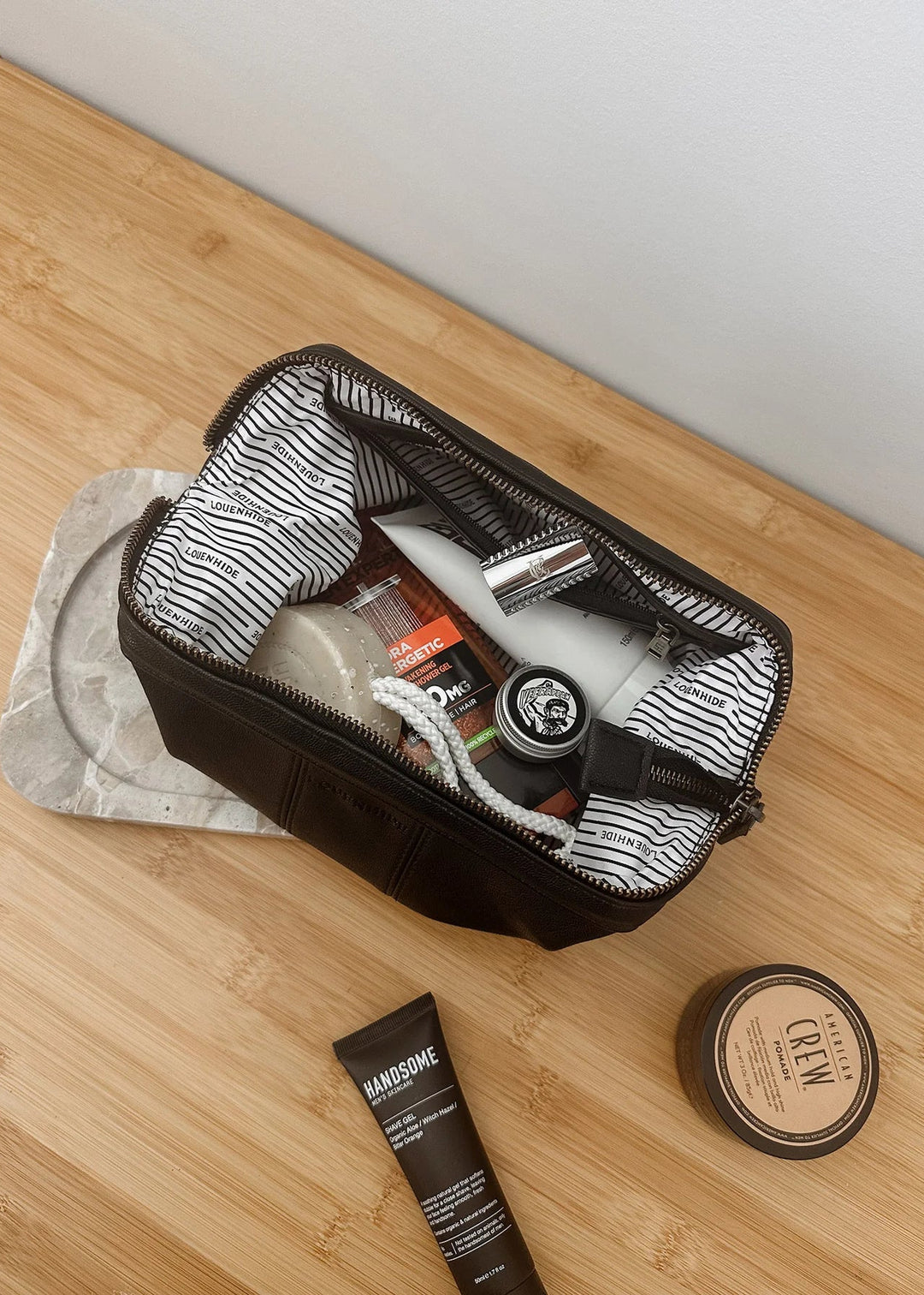 Albie Saddle Toiletry Bag Black