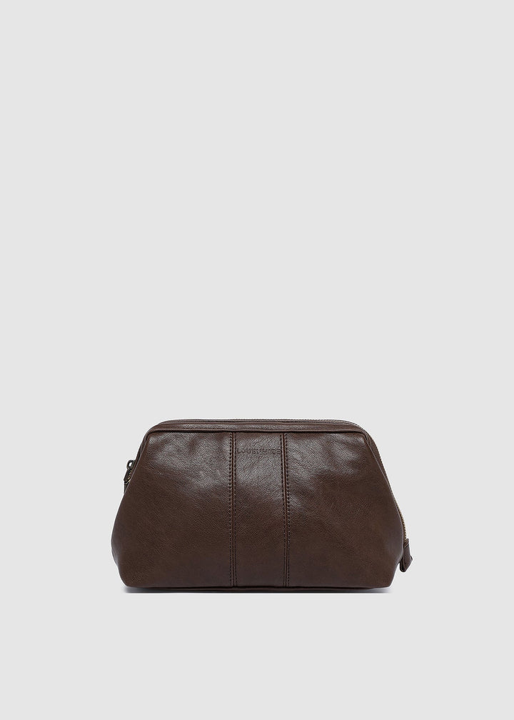 Albie Saddle Toiletry Bag Chocolate