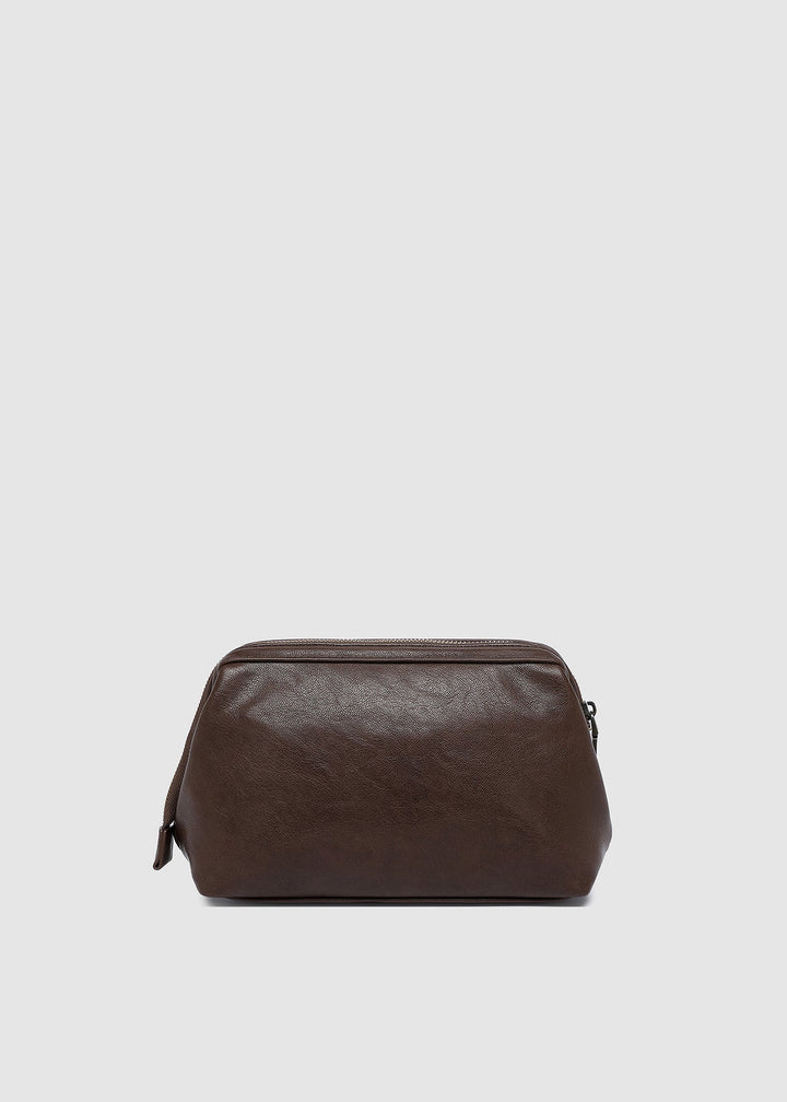 Albie Saddle Toiletry Bag Chocolate