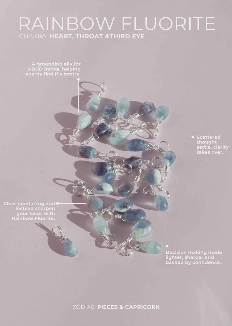 Botanical H2o Rainbow Fluorite Droplet 20inch