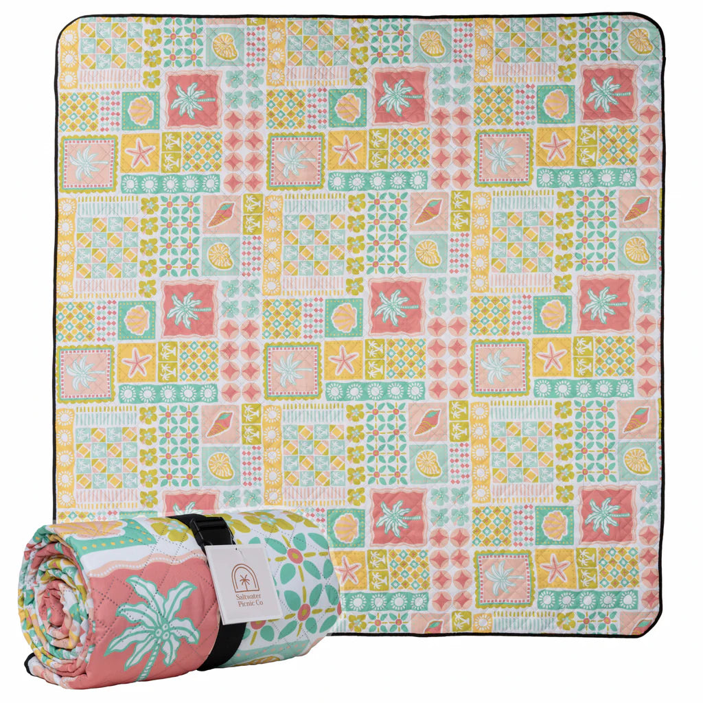 Saltwater Paradise Postcard Picnic Rug