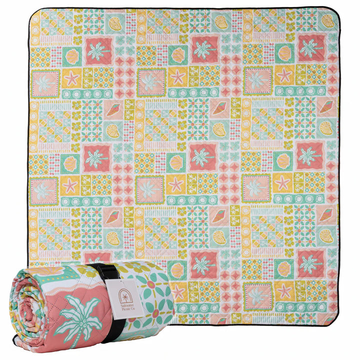 Saltwater Paradise Postcard Picnic Rug