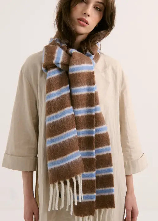 BASSET Stripe Fluffy Scarf