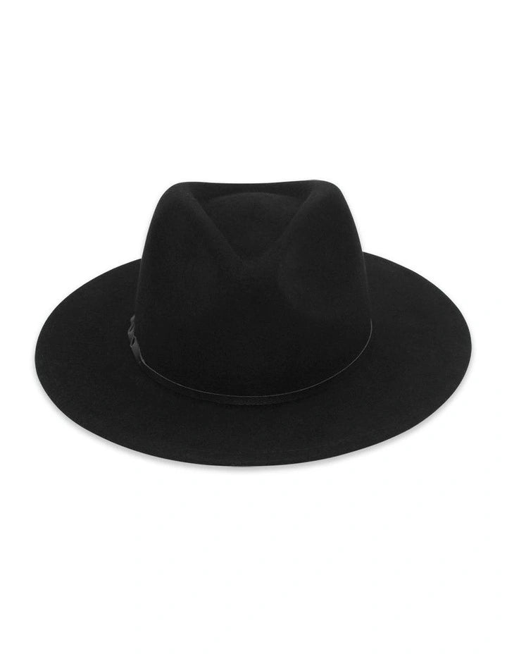 Kleio Wool Fedora in Black