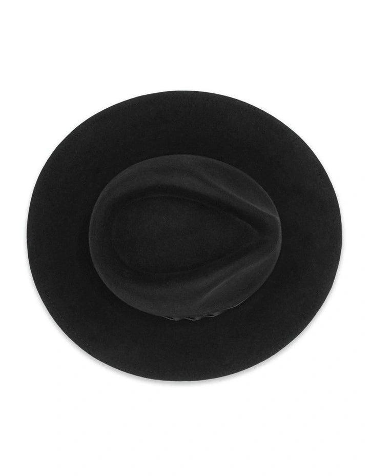 Kleio Wool Fedora in Black