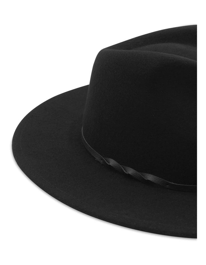 Kleio Wool Fedora in Black