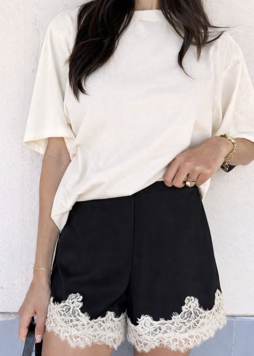 Sienna Shorts Black & Ivory