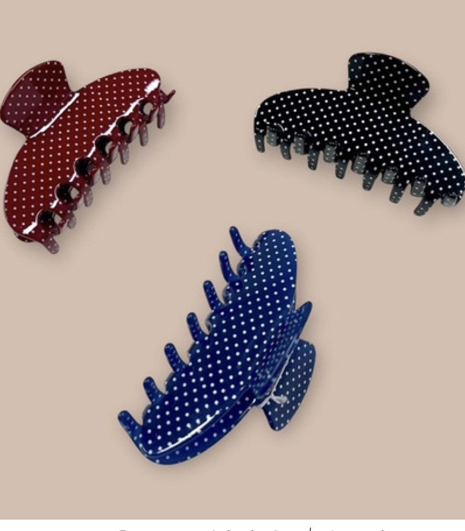 Polka Dot Claw Clip Cherry