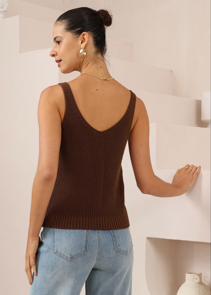 Liza Knit Singlet Chocolate