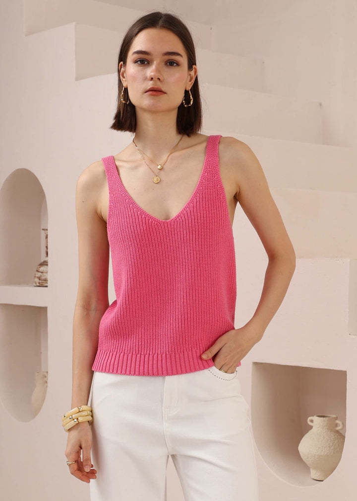 Liza Knit Singlet Fuschia