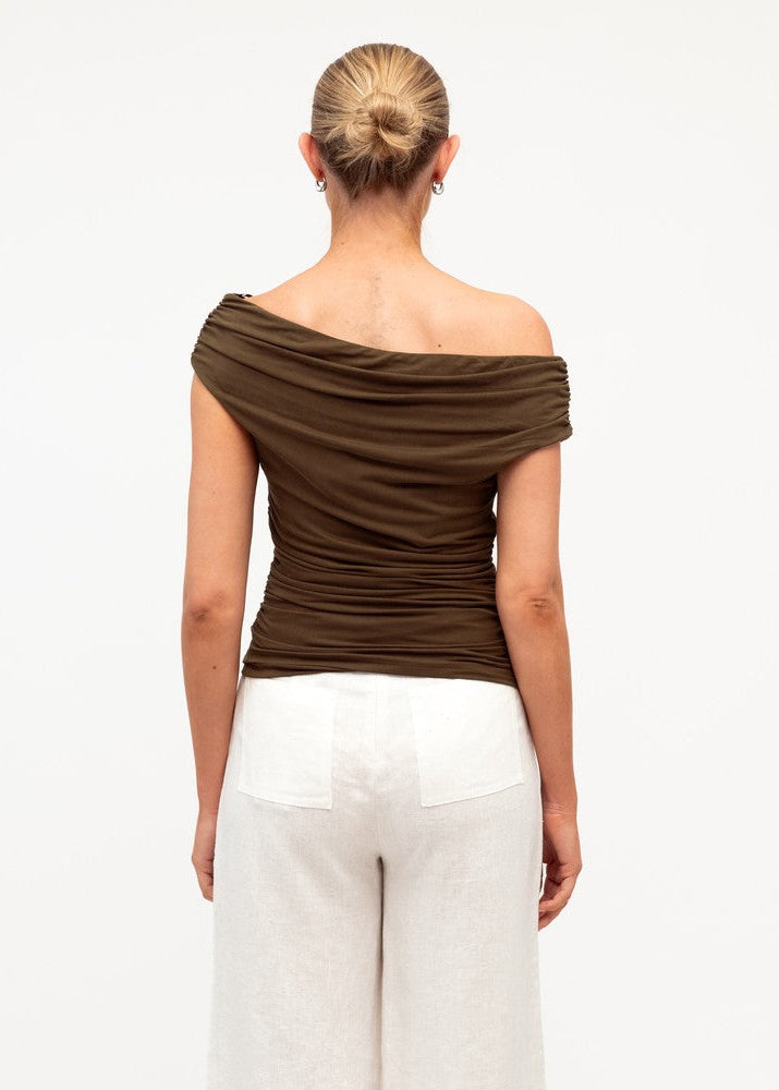 Jasmine Off the Shoulder Top Chocolate