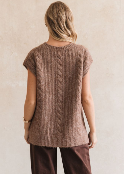 Lixue Cable Knit Vest Chocolate