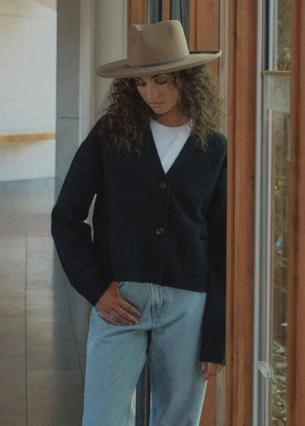 Kona Wool Felt Fedora in Cinnamon Brown
