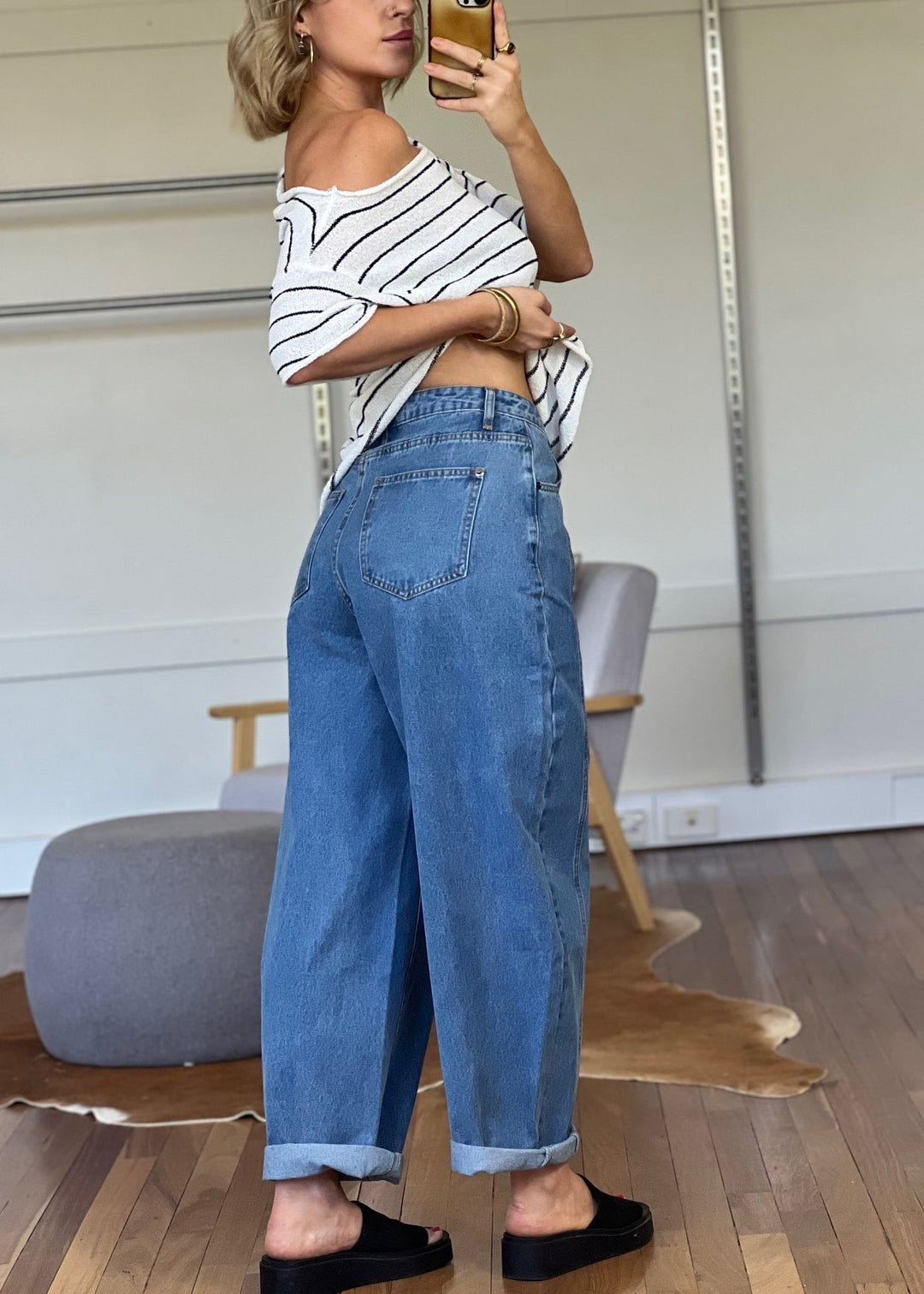 Paper Heart Barrel Leg Jeans