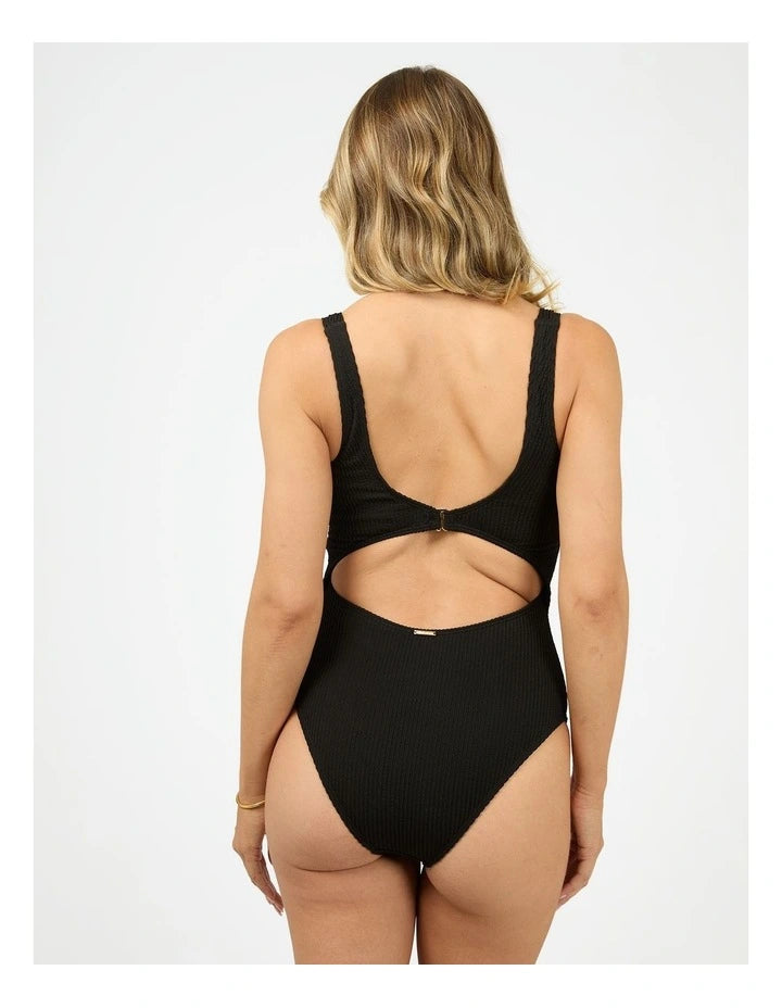 Phoenix Rib Underwire One Piece Black
