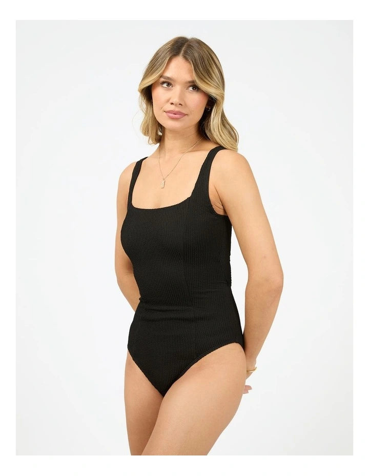 Phoenix Rib Underwire One Piece Black