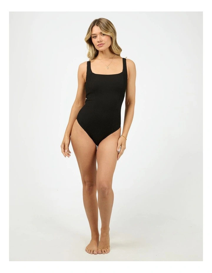 Phoenix Rib Underwire One Piece Black