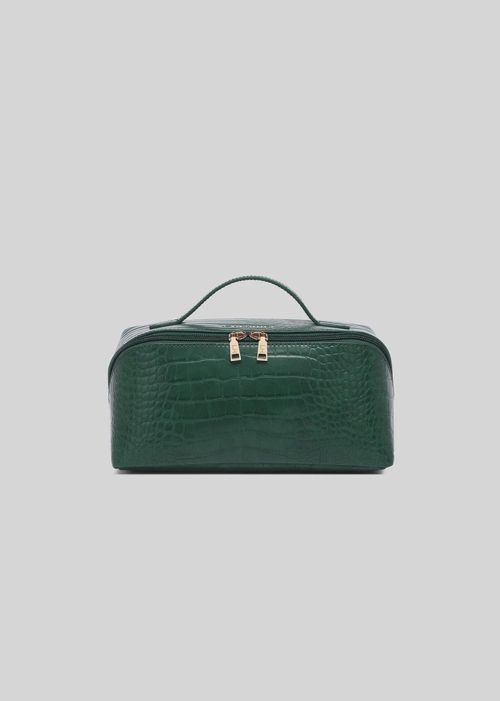 Mary Croc Forest Green Cosmetic Bag