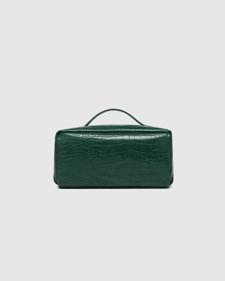 Mary Croc Forest Green Cosmetic Bag