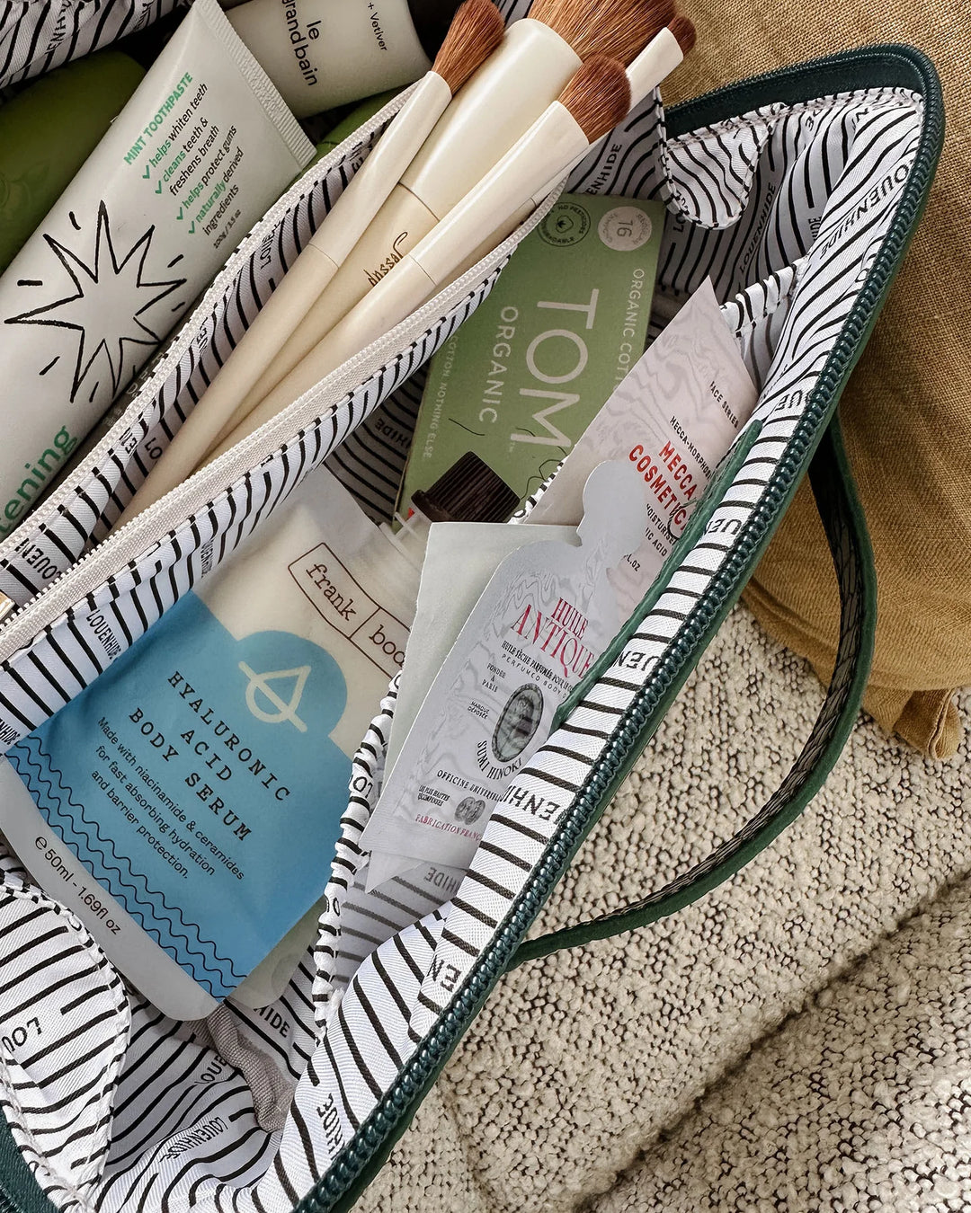 Mary Croc Forest Green Cosmetic Bag