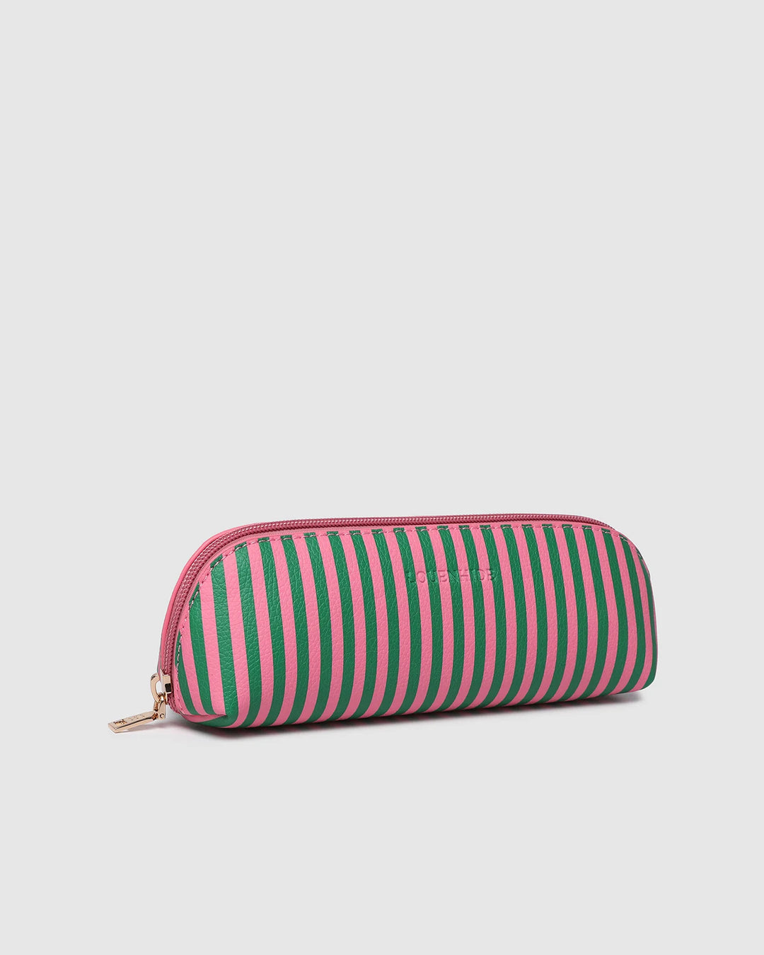 Jayne Stripe Makeup Bag Green/Bubblegum Pink