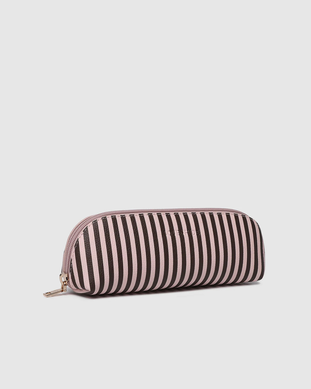 Jayne Stripe Makeup Bag Pink/Chocolate