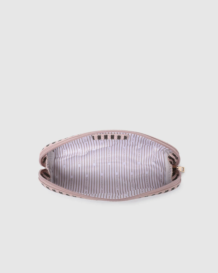 Jayne Stripe Makeup Bag Pink/Chocolate