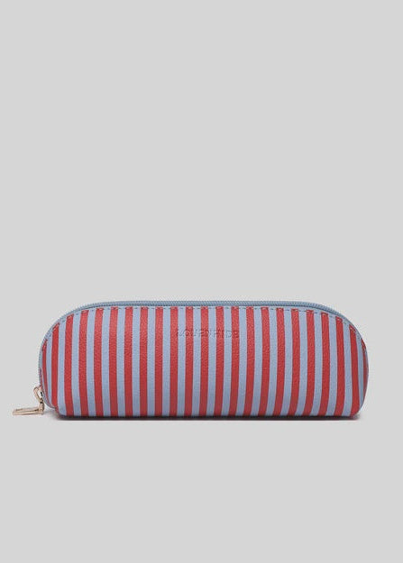 Jayne Stripe Makeup Bag  Red/Sky Blue