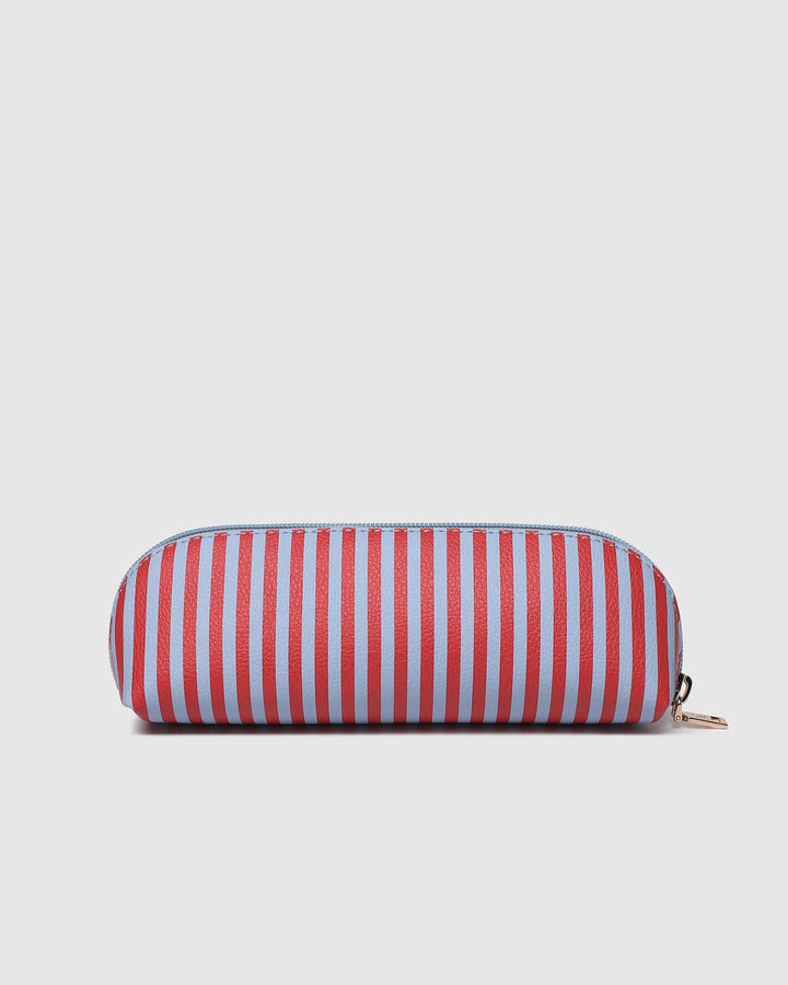 Jayne Stripe Makeup Bag  Red/Sky Blue