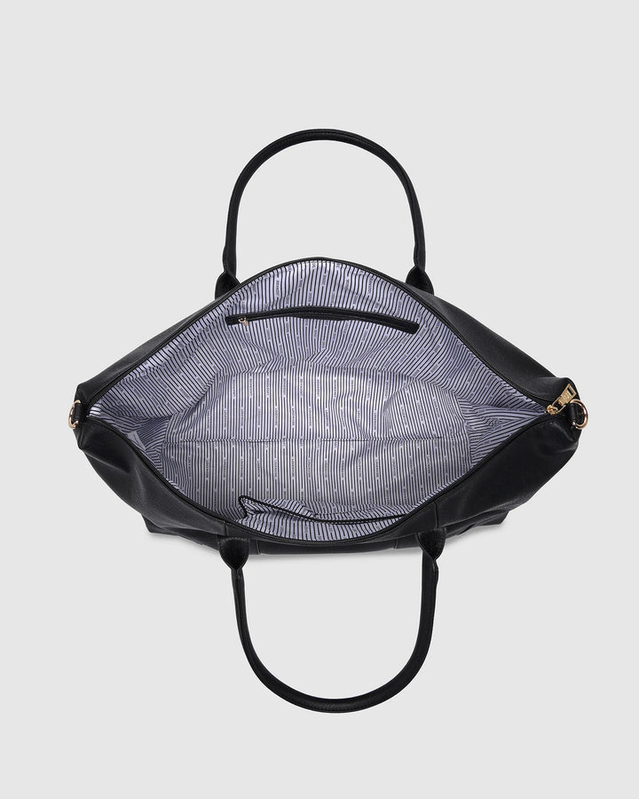 Alexis Stripe Weekender Travel Bag - Black Stripe