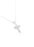 S/S CZ Set Fancy Cross Necklace