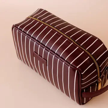 Merlot Pinstripe Wash Bag