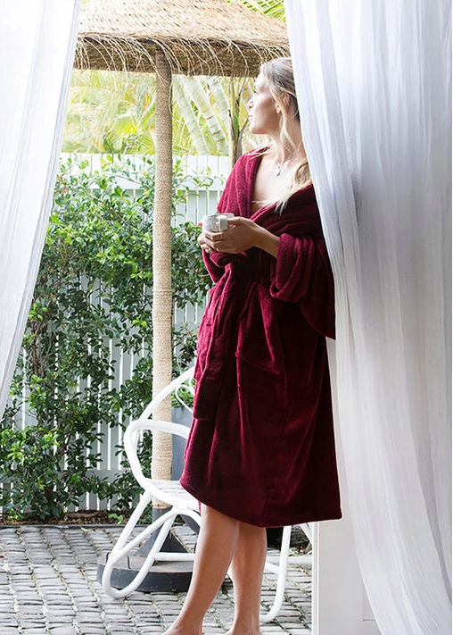Microplush Bath Robe Merlot