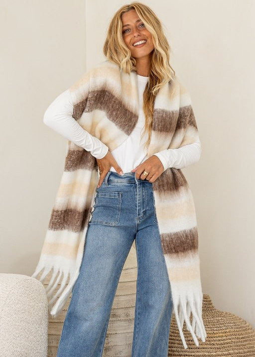 Free Spirit Fluffy Scarf  Nude Brown